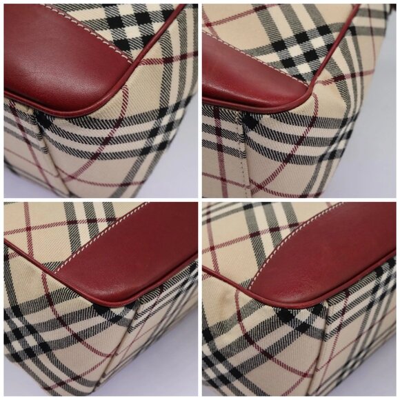 BURBERRY Nova Check Blue Label Shoulder Bag Canvas Beige Auth BD954 - Picture 15 of 16